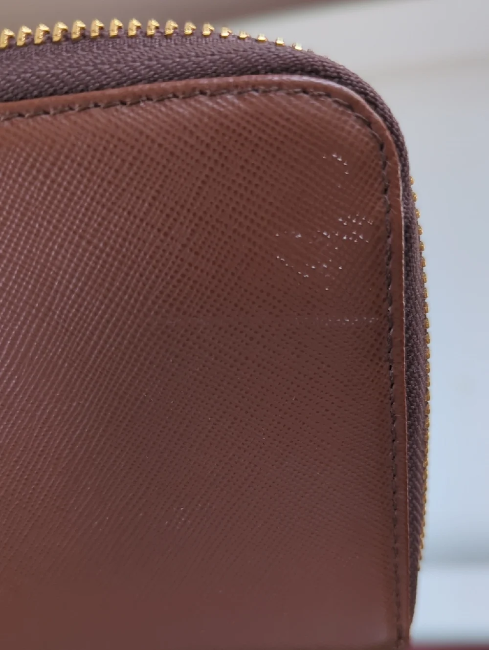 Tory Burch Robinson Zip Around Brown Saffiano Leather Wallet